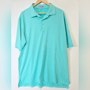 Peter Millar Summer Comfort Golf Polo Shirt Teal Striped
